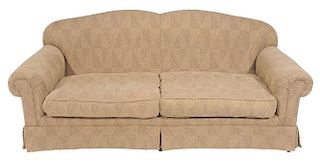 Modern Henredon Upholstered Two Seat Camelback Sofa