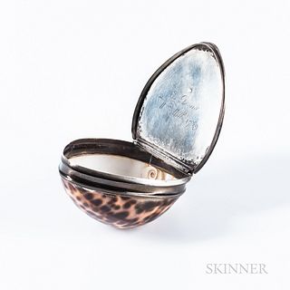 Silver and Shell Snuff Box