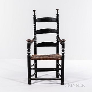 Black-painted Turned Slat-back Armchair