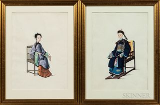 Lamqua (Chinese, act. 1805-1830)      Pair of Portraits of a Chinese Man and Woman