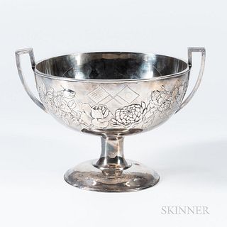 Silver Imperial Japanese Navy and American Fleet Trophy Punch Bowl