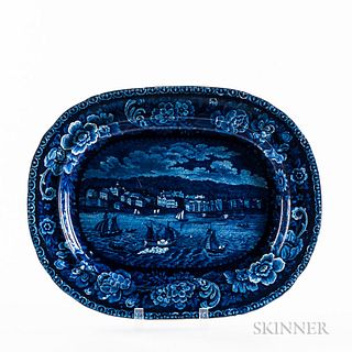 Staffordshire Historical Blue Transfer-decorated "Sandusky" Platter