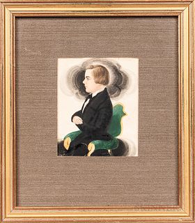James Sanford Ellsworth (American, 1802/03-1874)      Miniature Portrait of a Young Man