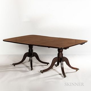Classical Mahogany Triple-pedestal Dining Table