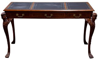 Maitland-Smith Neoclassical Leather Top Cherrywood Desk