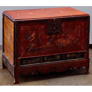 Asian Style Footed Wood Chest