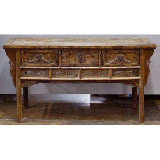 Asian Style Wood Sideboard
