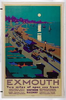 George Ayling (British, 1887-1960) 'Exmouth' Travel Poster