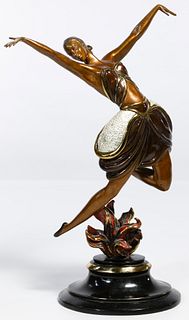 Romain de Tirtoff (Erte) (Russian, 1892-1990) 'La Danseuse' Bronze Figurine