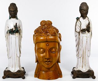 Asian Style Buddha Head and Statue Assortment