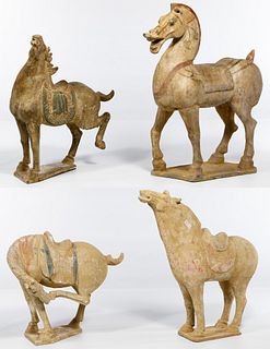 Asian Tang Style Terracotta Horse Figurine Assortment