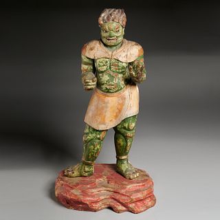 Large Japanese carved Oni figure, ex Komor