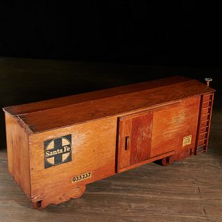 Sante Fe Railroad boxcar toy box