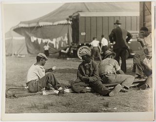 African American circus roustabouts, photograph