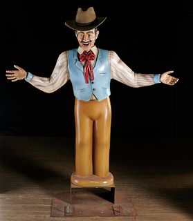 Large vintage carnival barker figure