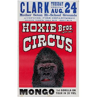 Hoxie Bros Circus poster, Mongo the Gorilla