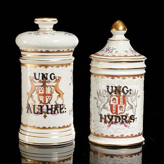 Pair Samson porcelain apothecary jars