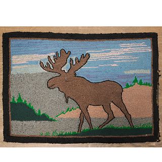American Folk hooked rug