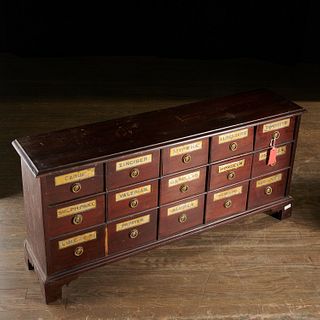 Antique 15-drawer apothecary cabinet