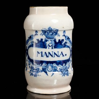 Antique Delft glazed earthenware drug jar