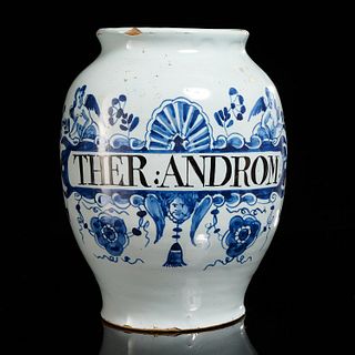 Antique Dutch Delft drug jar