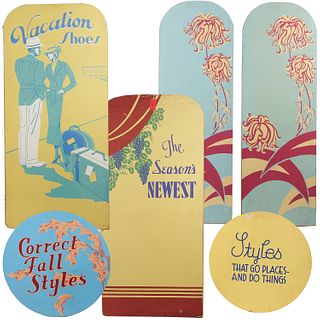 (6) Vintage hand-painted fashion store signs