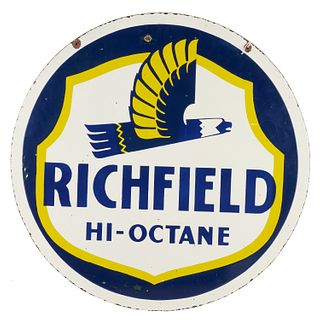 Vintage porcelain/metal Richfield Hi-Octane sign
