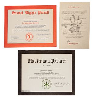 Vintage joke permits: Marijuana, Sex, Mafia
