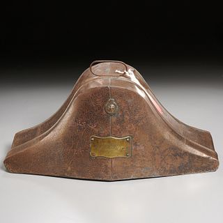 Antique British Royal Navy steel hat box