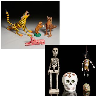 Group Mexican Alebrije & Day of the Dead figures