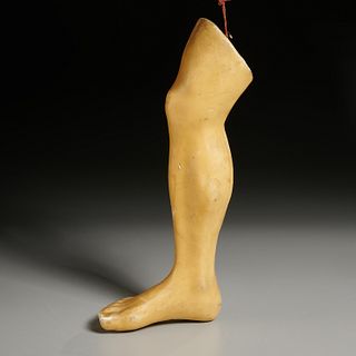 Antique cast wax medical model of a child's leg