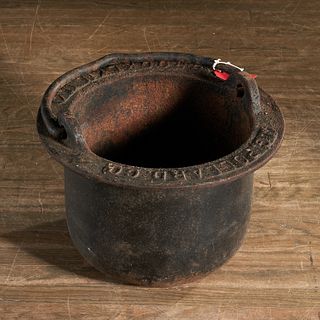 Large antique Brooklyn cast iron crucible