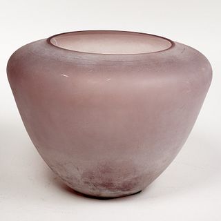 Large Alfredo Barbini, Cenedese Scavo glass vase