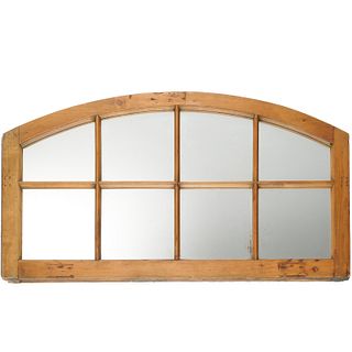 Antique arched window frame mirror