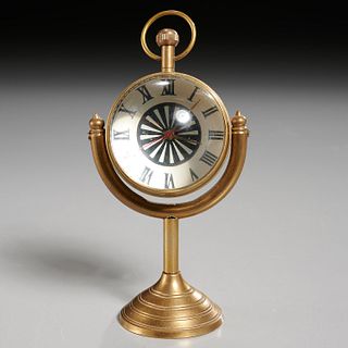 Antique brass and crystal sphere clock