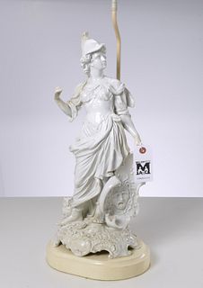 Large antique porcelain figure of Minerva