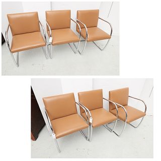 (6) signed Mies Van Der Rohe for Knoll Brno chairs