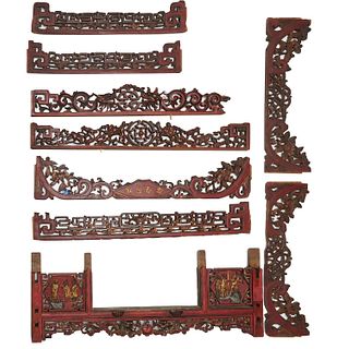 Chinese polychrome wood architectural elements