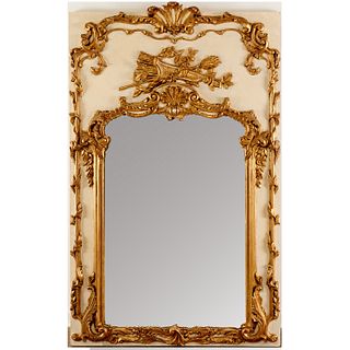 Large Italian Rococo style trumeau mirror