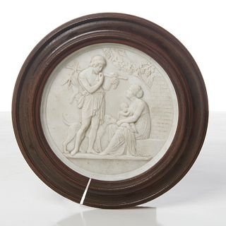 Continental Neo-Classic bisque relief plaque