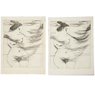 Mayumi Oda, pair of etching proofs