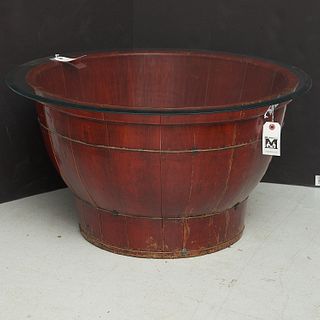 Chinese lacquered wood vessel low table
