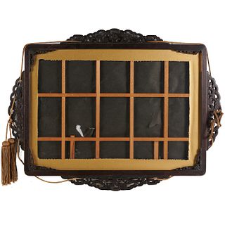 Chinese carved wood picture frame