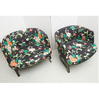 Pair Mid-Century Dunbar style lounge chairs