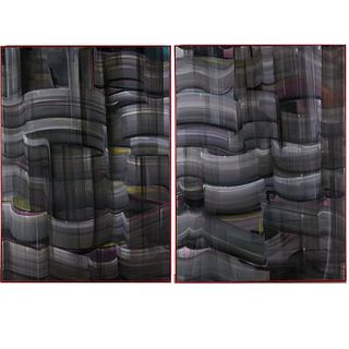 Marianne Stikas, large diptych painting