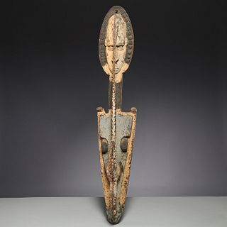 New Guinea tribal carved crocodile mask