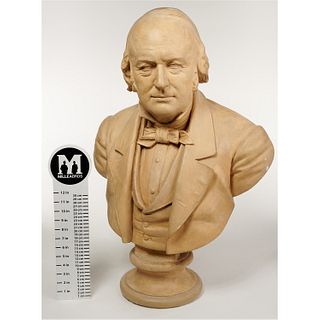 John Adams Jackson, Sr., plaster bust sculpture