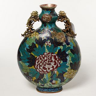 Chinese cloisonne moon flask vase