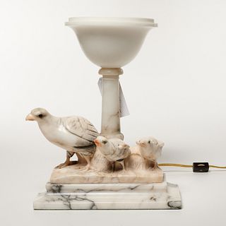 G. Mascagni, carved alabaster lamp