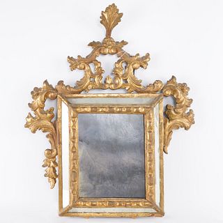 Italian Baroque carved giltwood wall mirror